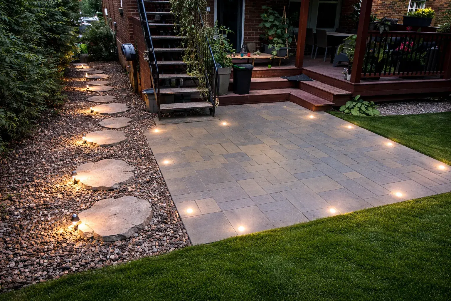 Foyer extérieur et éclairage